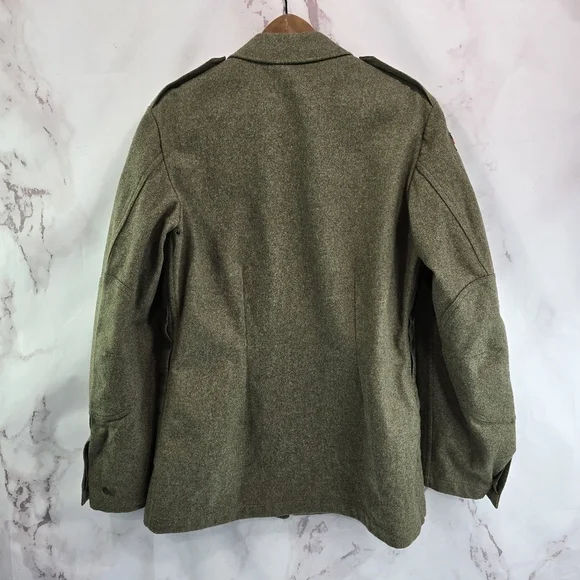Vintage Wool Jacket Mens Small Green West Germany 60s Coat Military Cold War - Picture 5 of 16